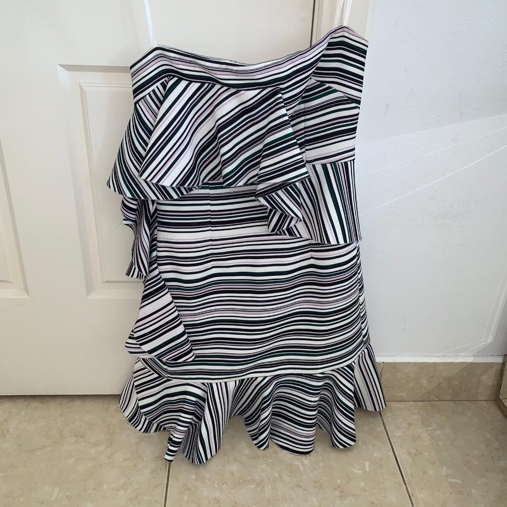 By Johnny Briath Stripe Frill Mini Dress - Picture 3 of 7